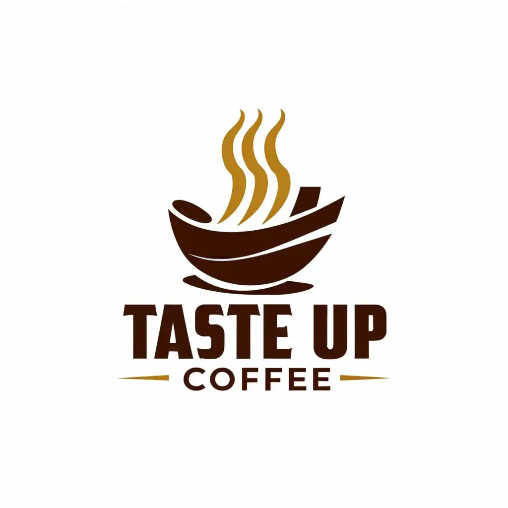 LOGO-Design-For-Taste-Up-Coffee-Coffee-Cup-and-Ship-on-Clear-Background