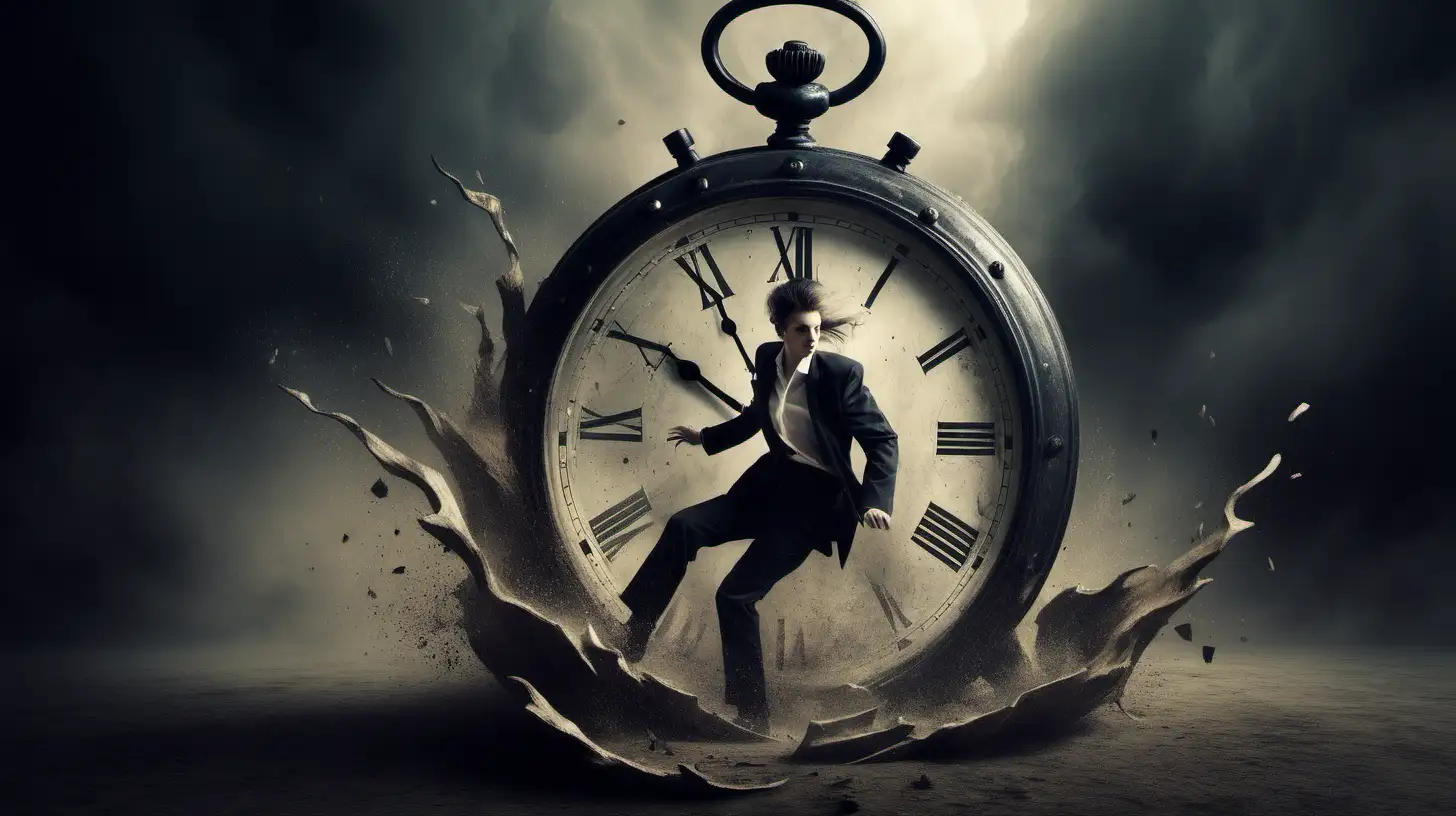 create a passionate, evocative image about time running out