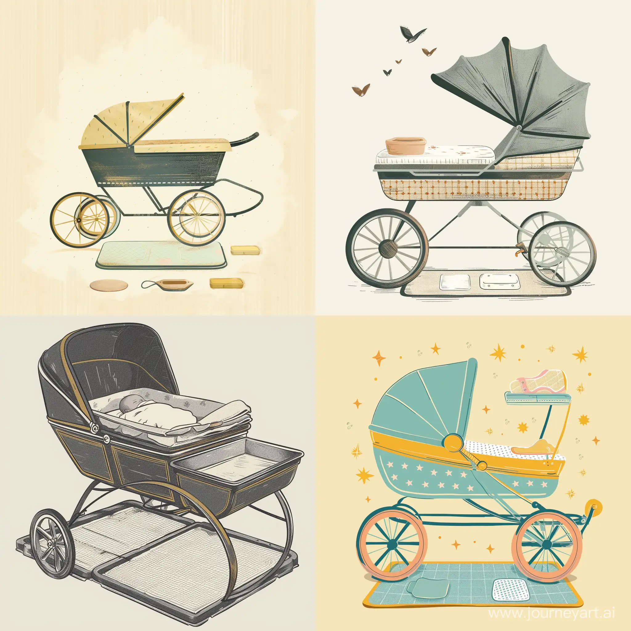 Empty-Baby-Carriage-Illustration-Depicting-Declining-Birth-Rates