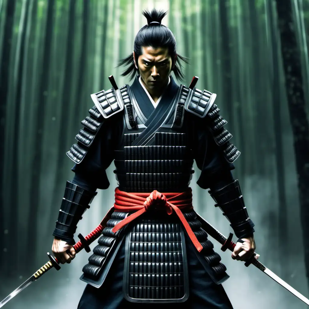 Futuristic Samurai Warrior in Matrixinspired Realm