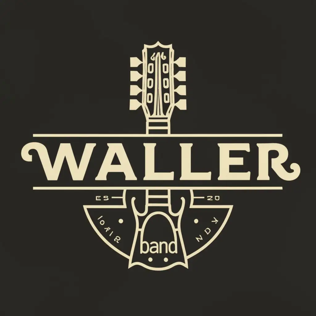 a logo design,with the text "WALLER BAND", main symbol:music,Moderate,clear background