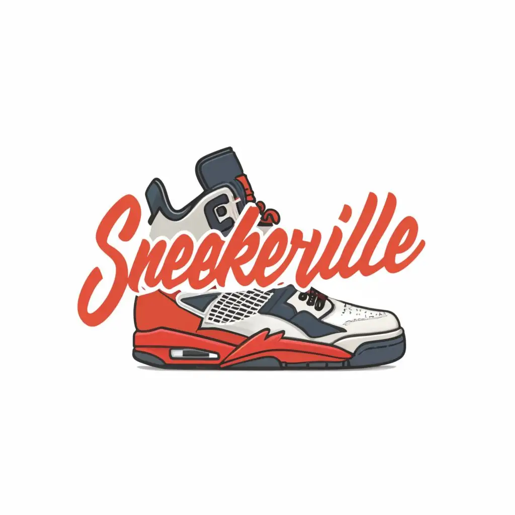 logo, jordans, with the text "Sneakerville", typography, be used in Retail industry