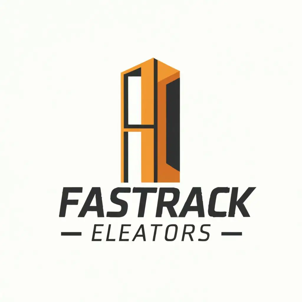 logo, Up down arrow, with the text "FASTRACK ELEVATORS", typography, be used in Construction industry