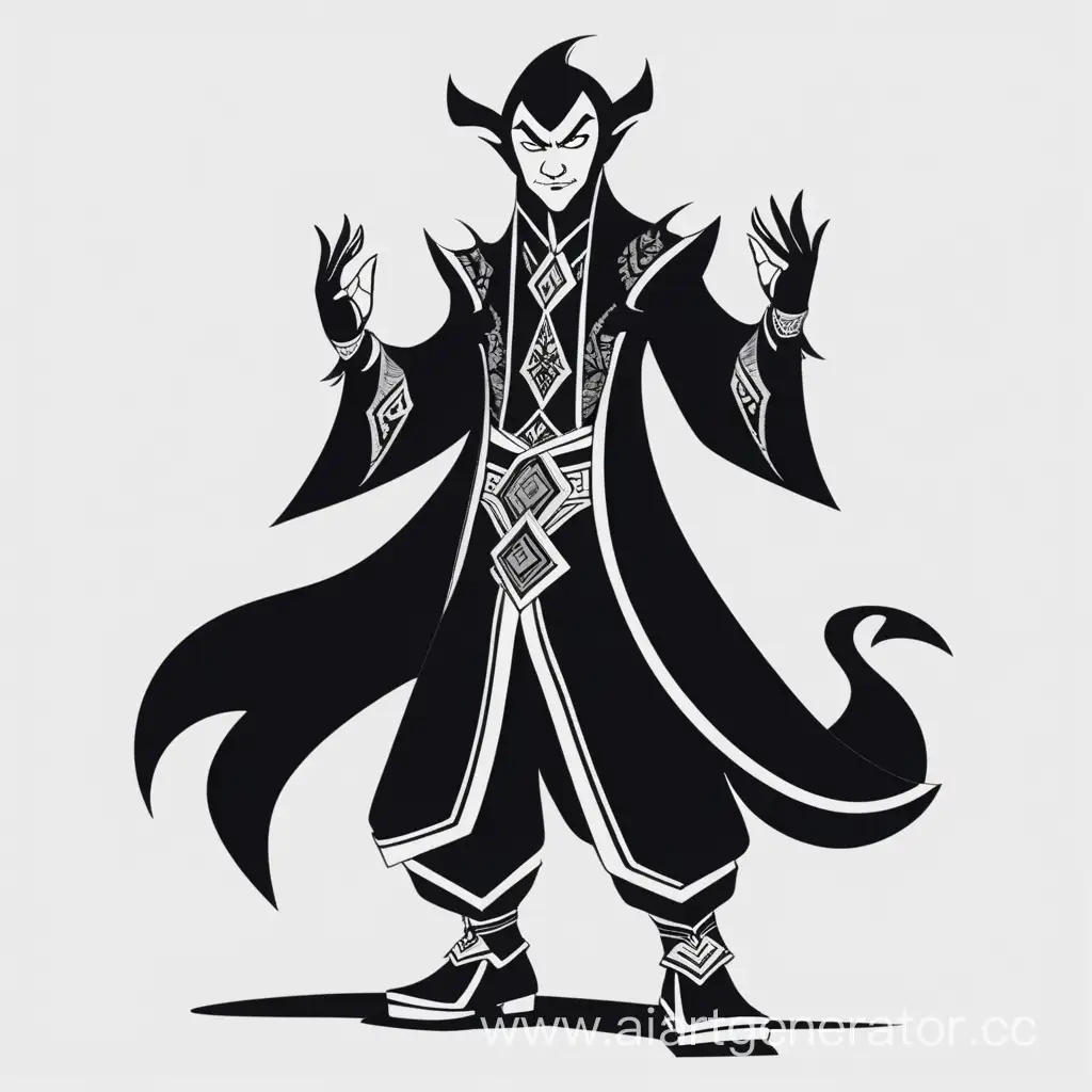 Charming-Tricky-Imp-Modern-Kazakh-Comic-Character-AlBasty-in-Silhouette-Style