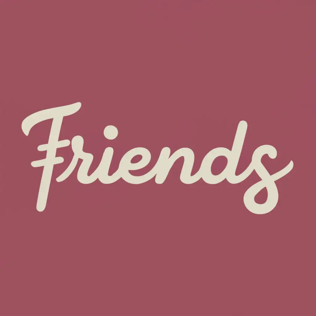 logo, sofa, with the text "FRIENDS", typography