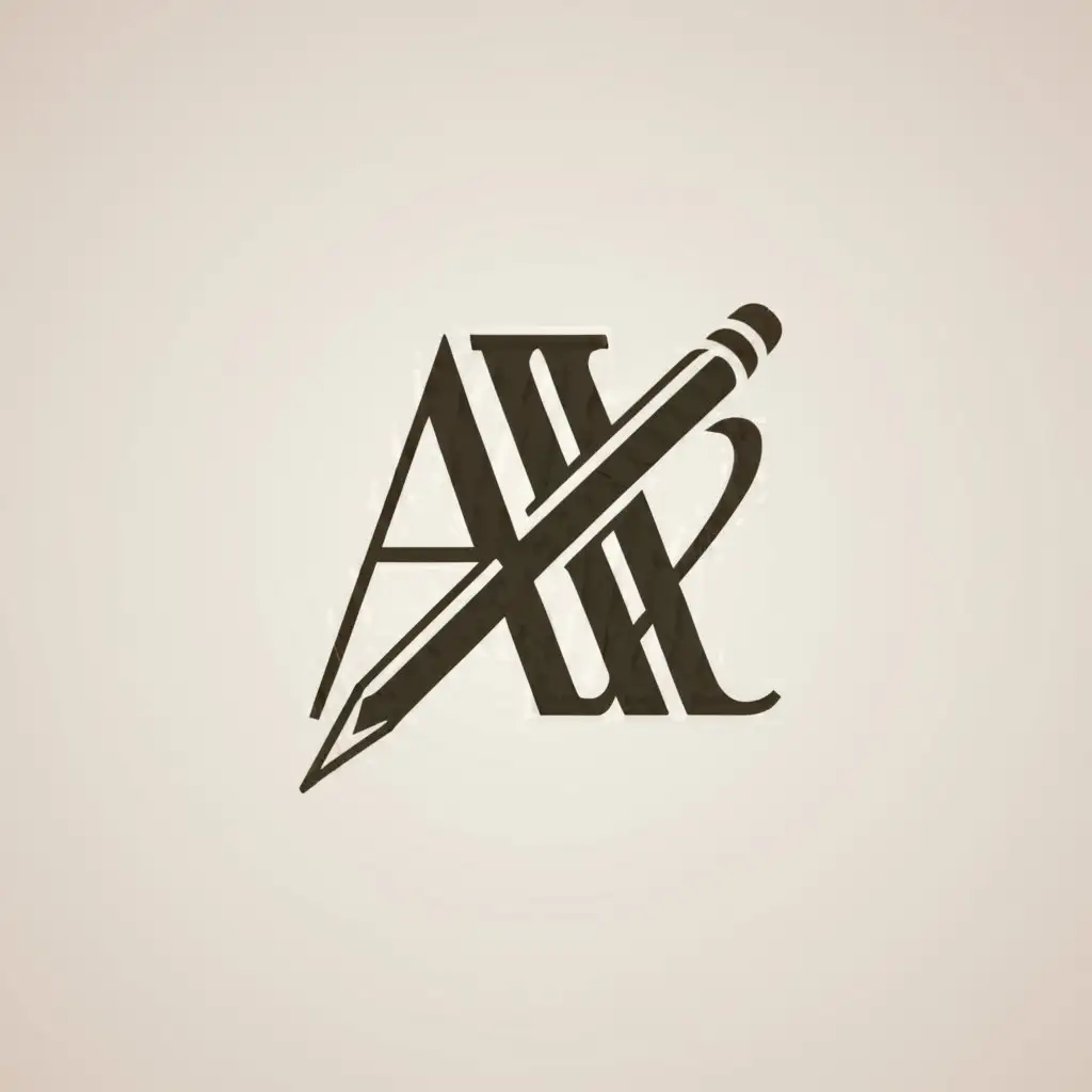 a logo design,with the text "AK", main symbol:Pencil,Moderate,clear background