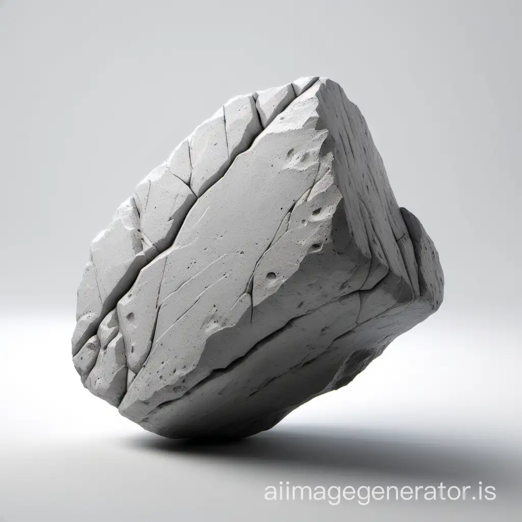 Realistic-PBR-3D-Render-of-Single-Concrete-Rock-on-White-Background