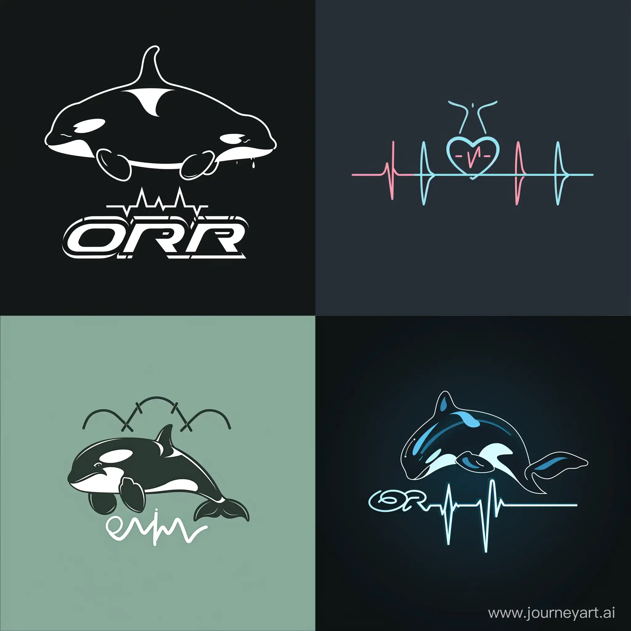 Medical-Equipment-Company-Logo-Design-Orca-with-Heartbeat