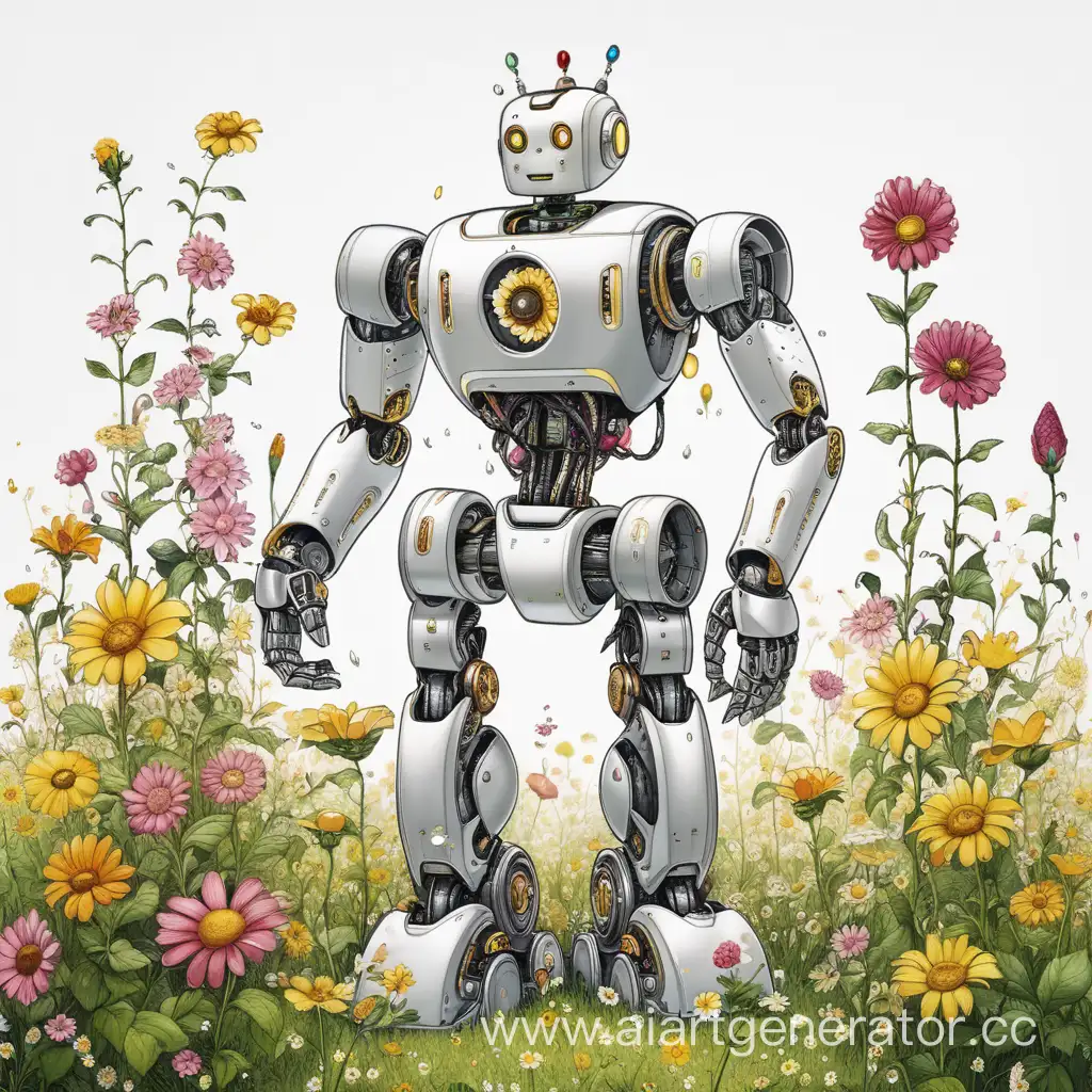 Floral-Harmony-Robot-Blooming-with-Colorful-Flowers