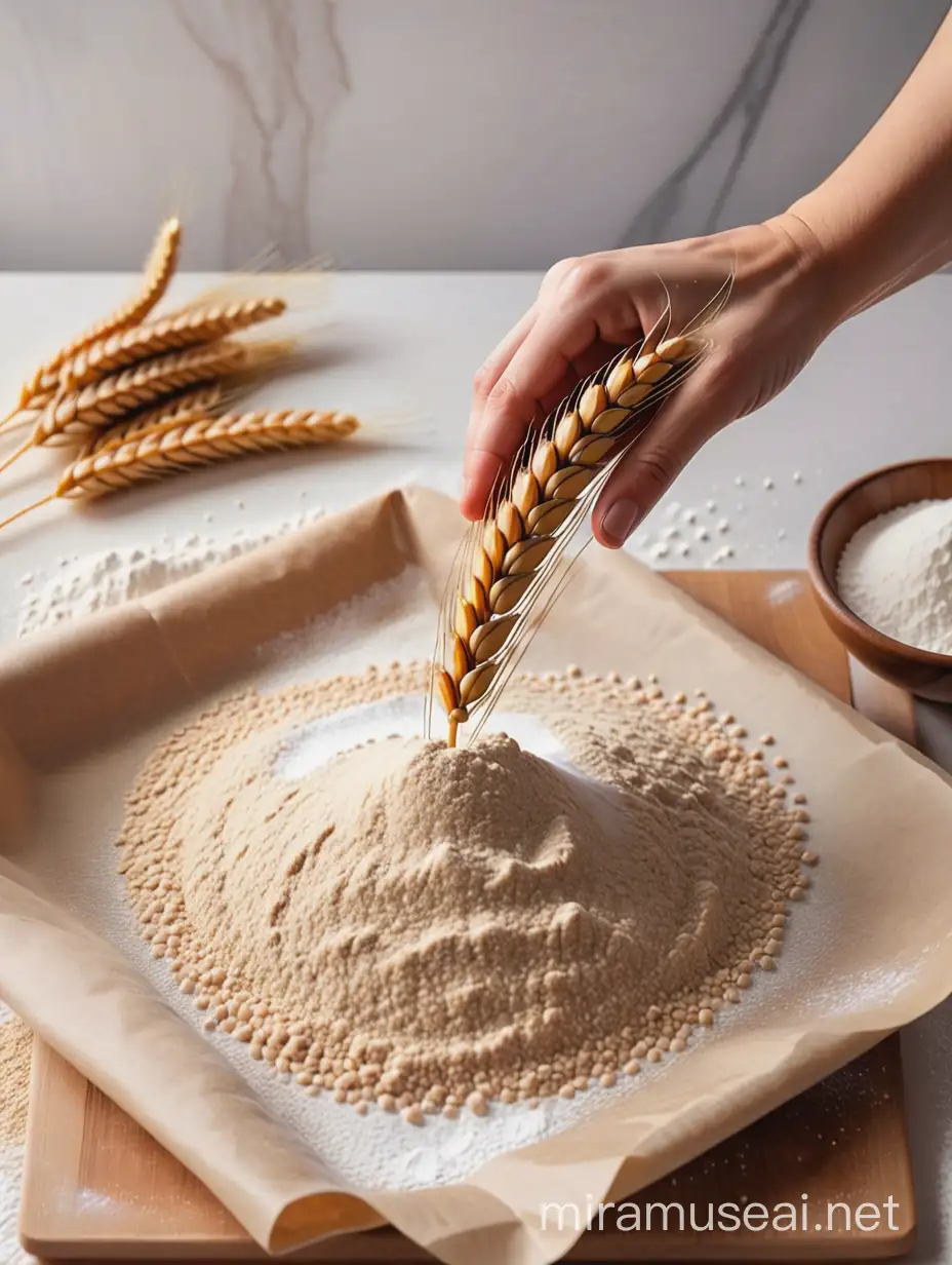 Wheat Standing on Flour