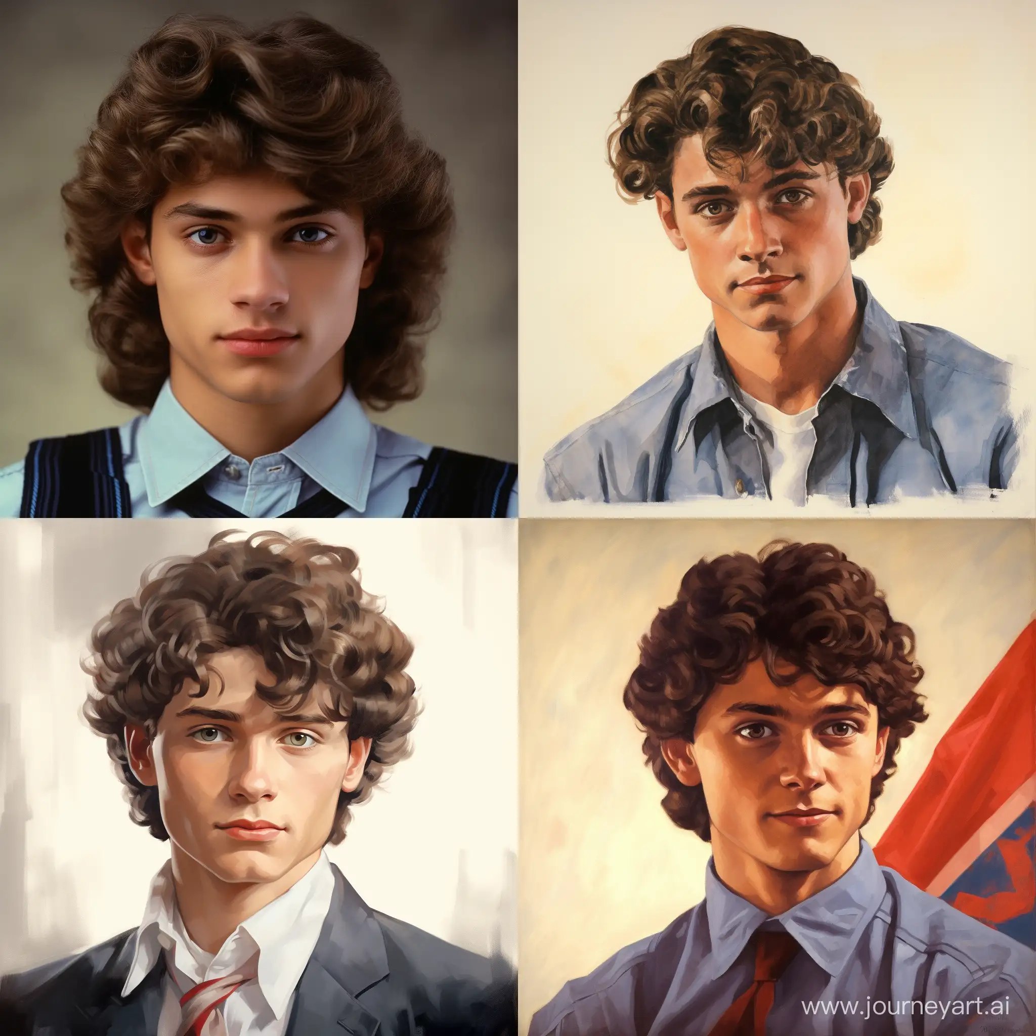 Stylish-Soviet-Student-of-the-80s-Medium-Height-Neat-Attire-CleanShaven-BlueEyed-CurlyHaired-Charm