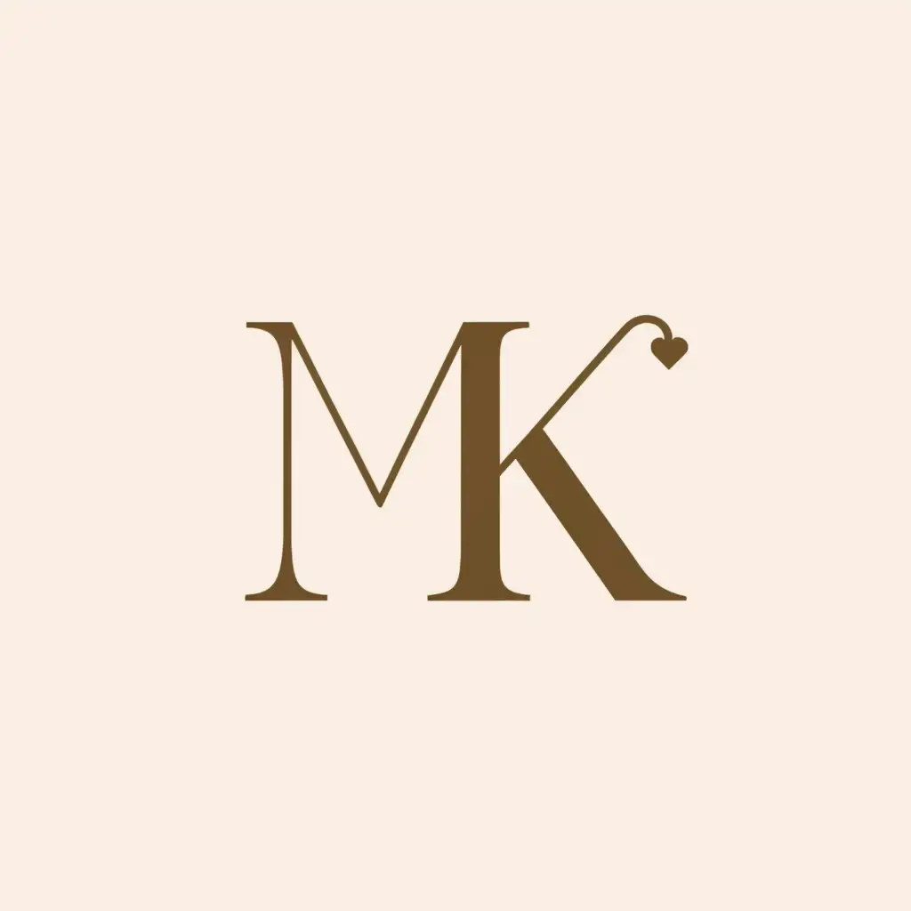 a logo design,with the text "MK", main symbol:romantic minimalist,Minimalistic,clear background