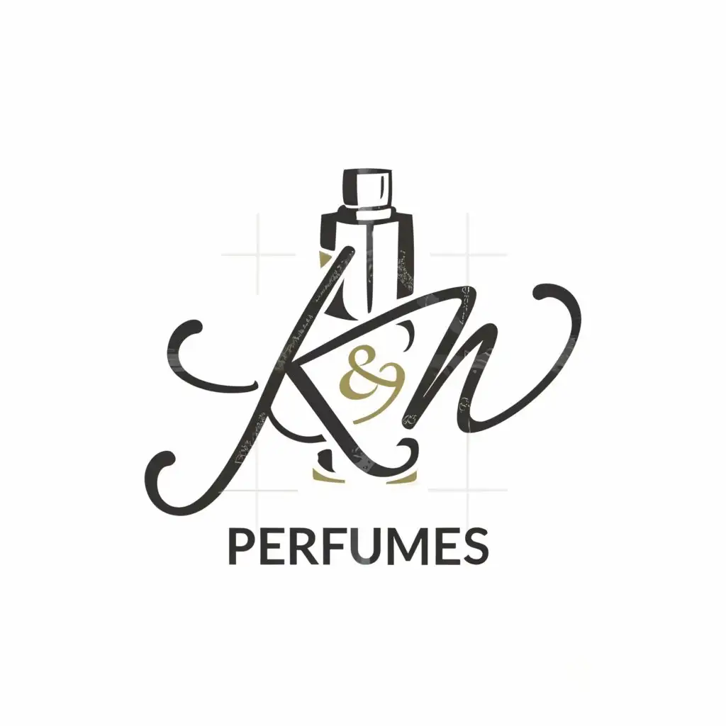 a logo design,with the text "K&N Perfumes", main symbol:bottle,Moderate,be used in Retail industry,clear background