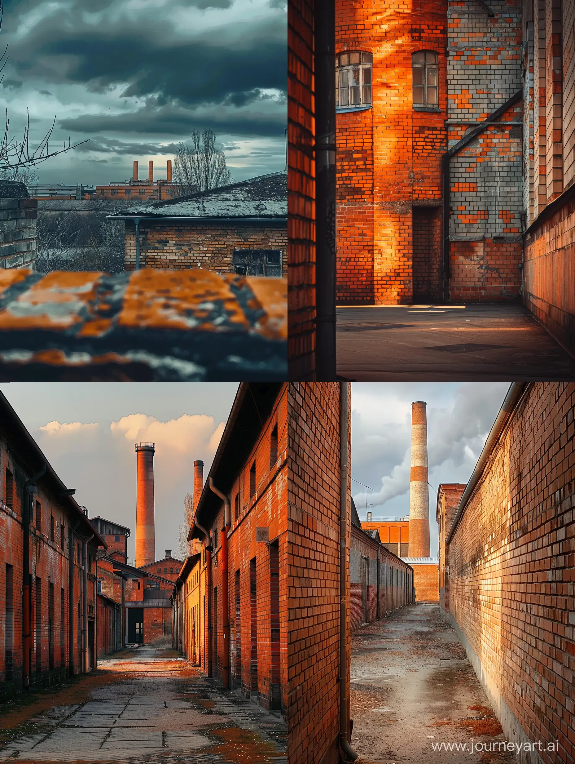 a brick factory  from mid distance, a bit orange theme for the pic