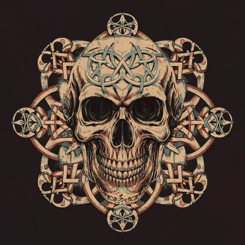 LOGO-Design-For-Dressed-In-Decay-Conjoined-Skulls-Sacred-Geometry-in-a-Minimalist-Style
