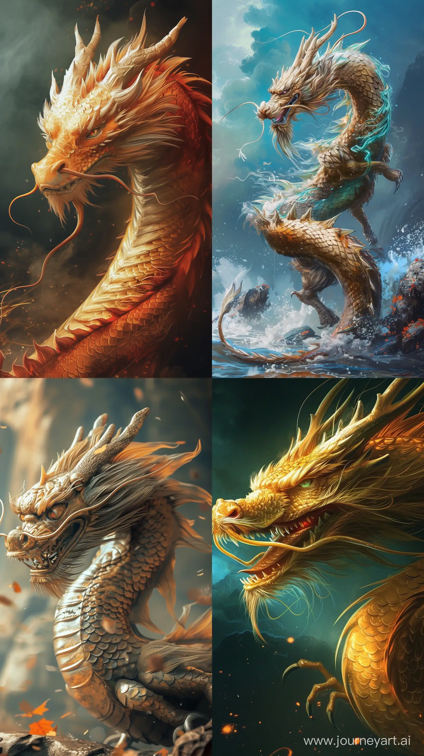 dragon wallpaper, art style, 3D style, Chinese New Year, --ar 9:16