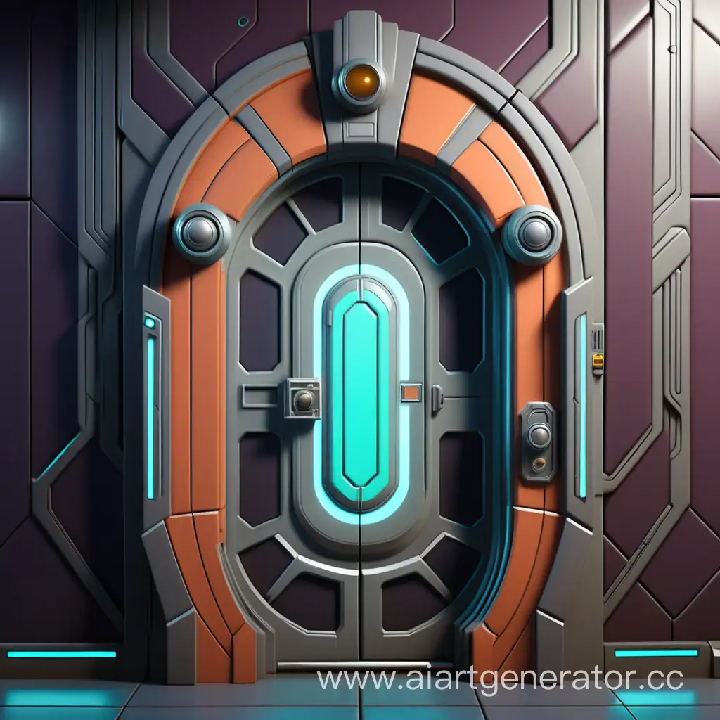 stylized sci fi door