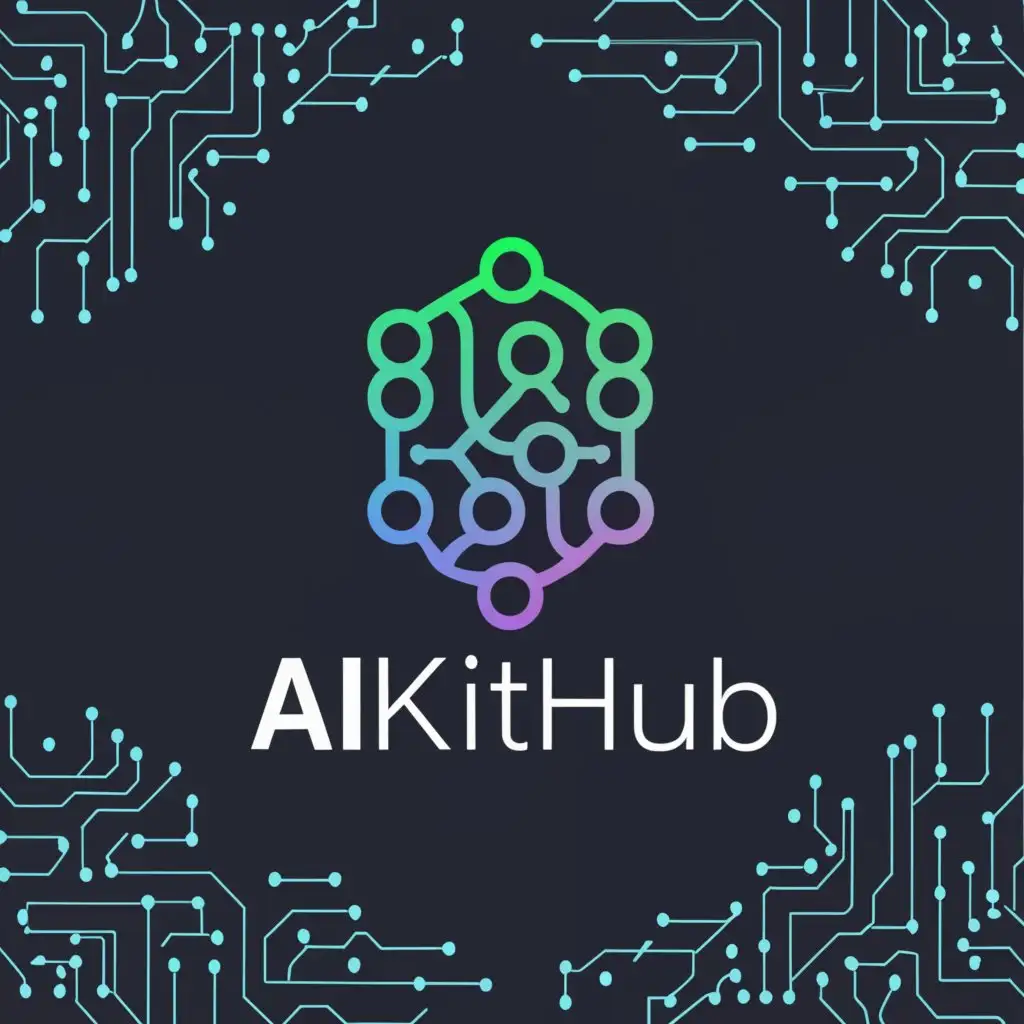 a logo design,with the text "AI KITHUB", main symbol:Artificial Intelligence,Moderate,be used in Technology industry,clear background