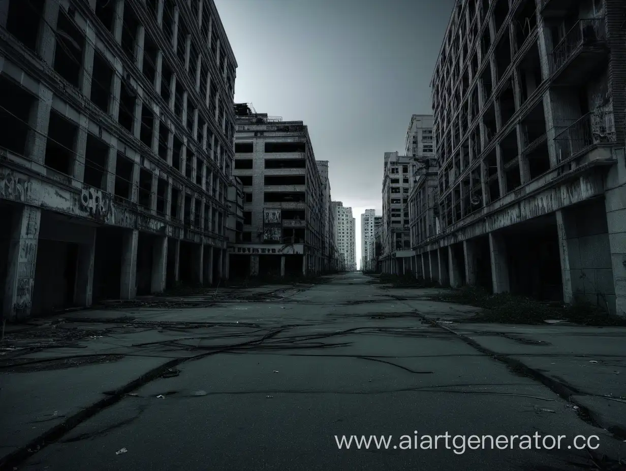 Abandoned city without people