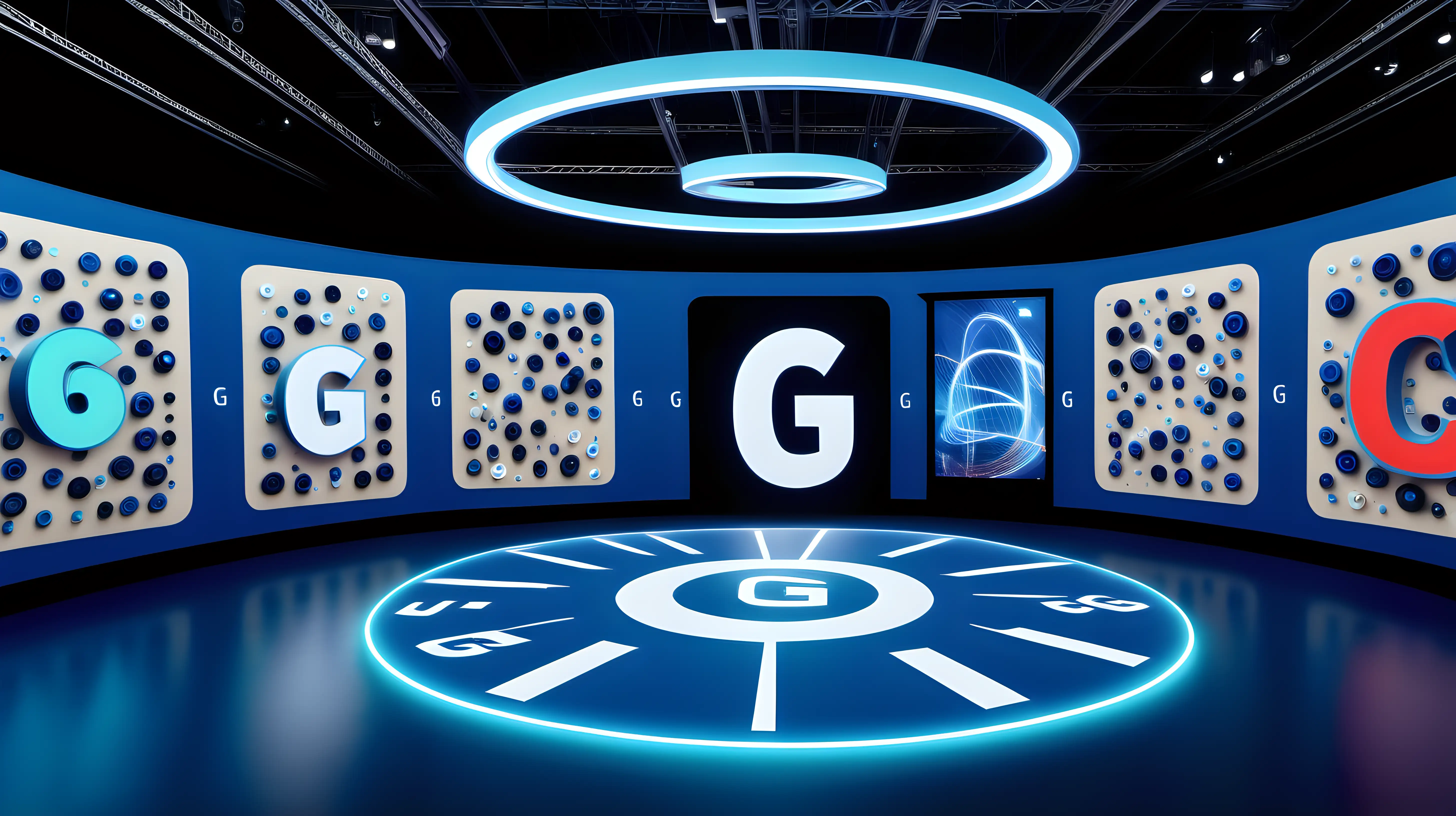 An immersive augmented reality environment where users interact with 6G-enabled devices, and the letters "6G" are prominently displayed in the center.