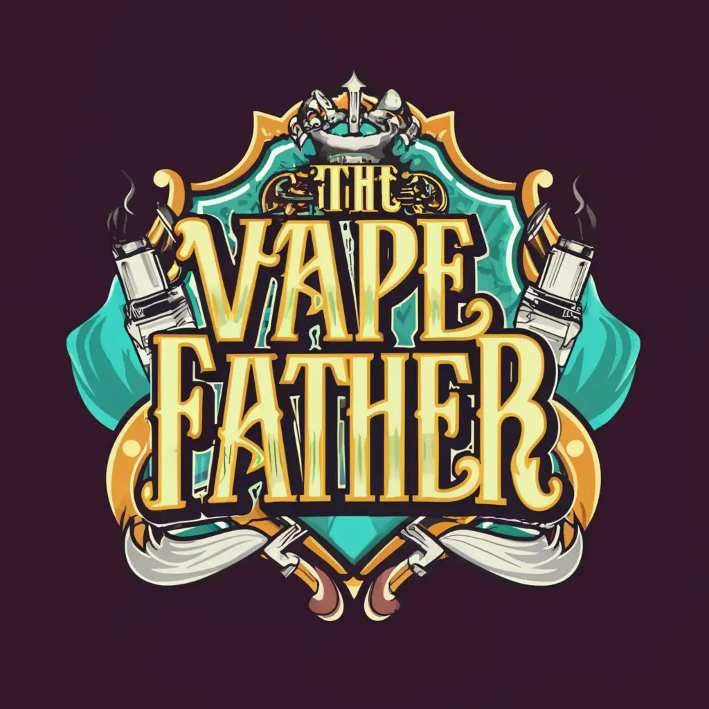 a logo design,with the text "THE VAPE FATHER", main symbol:MAFIA VAPE,complex,clear background