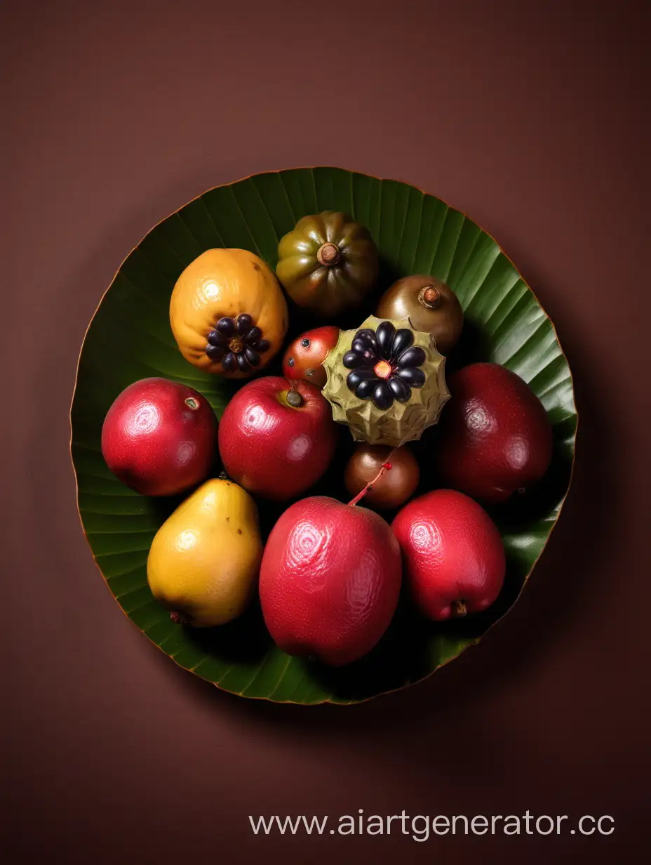 Asam Kumbang fruit on redish brown background
