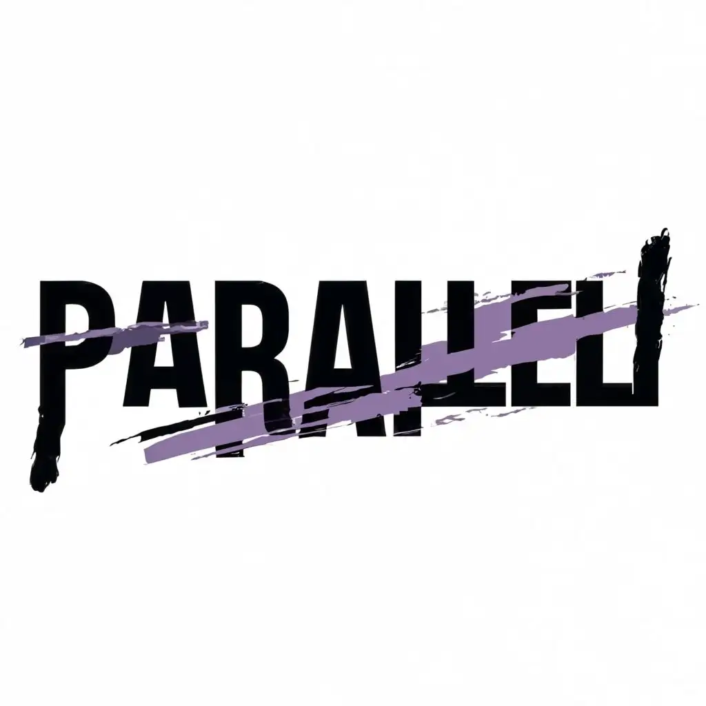 logo, The word Parallel in Lavender and black, with the text "Parallel", typography, be used in Entertainment industry
