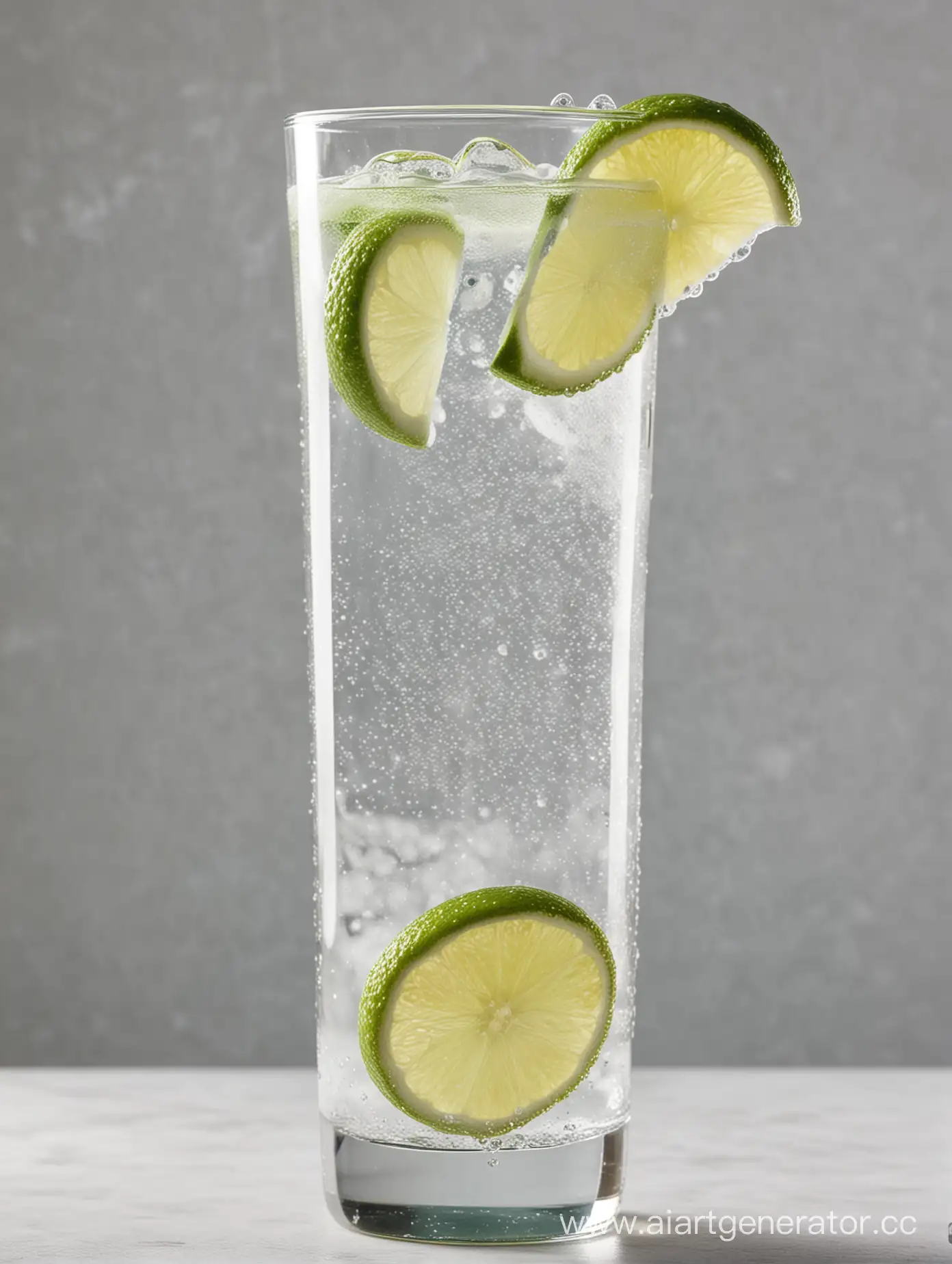 Refreshing-Tall-Glass-of-Soda-with-Lime-Bubbles-in-Clear-Water