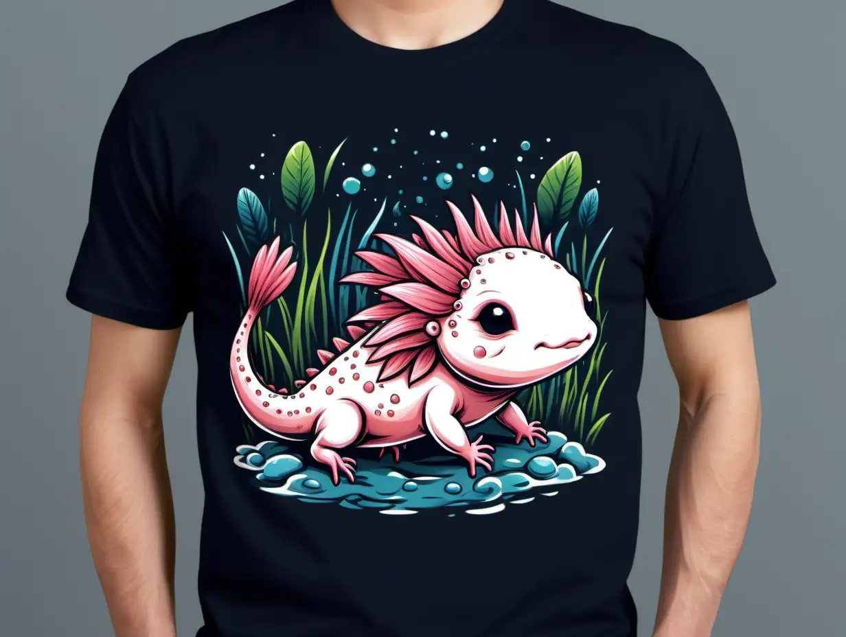 cute axolotl for a graphic t-shirt 

