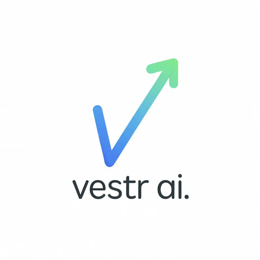 a logo design,with the text "Vestr AI", main symbol:Letter V styled like a graph with arrow and word "Vestr AI",Moderate,be used in Finance industry, words "estr ai" on the right hand side next to the V with arrow, clear background