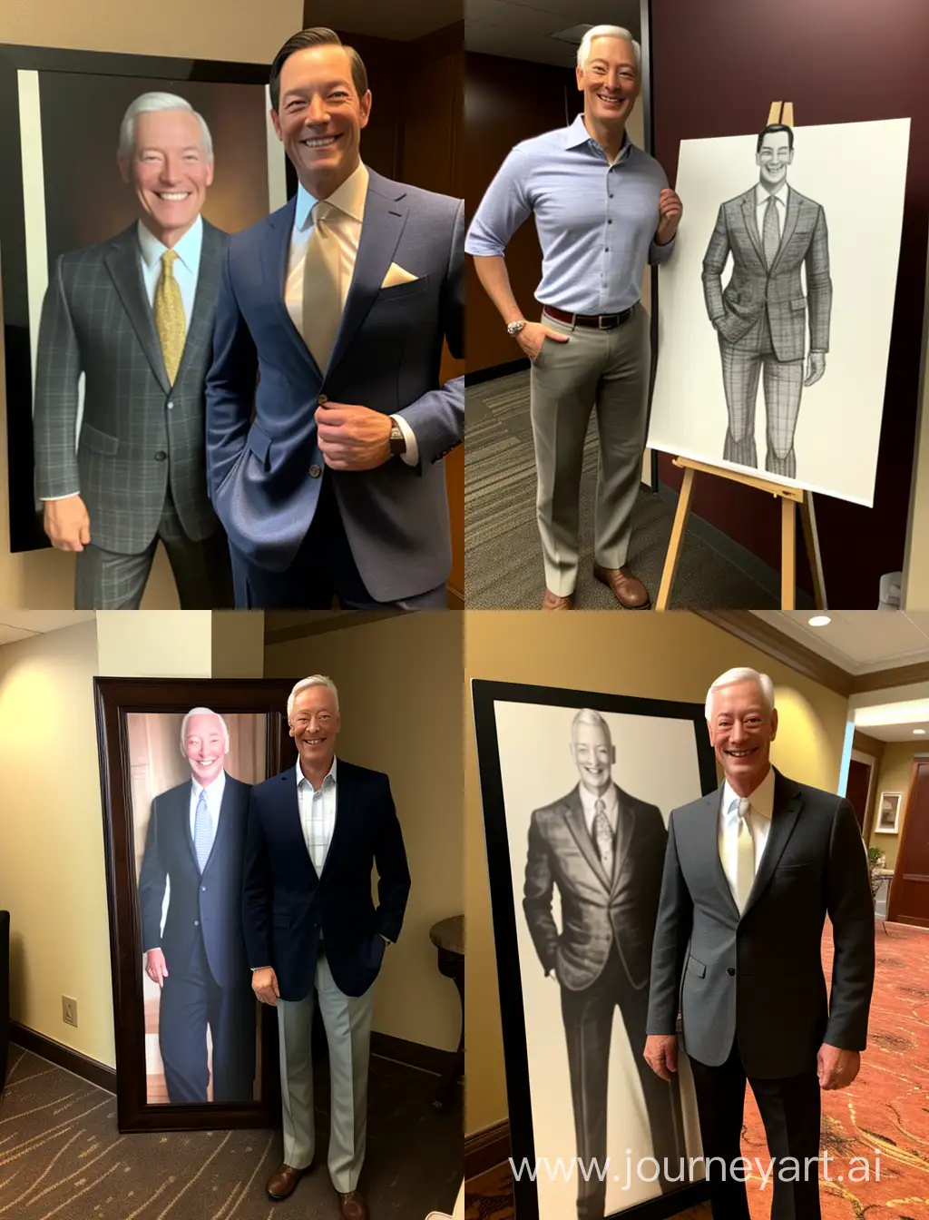 Brian Tracy smiling next to another man
front view
full body