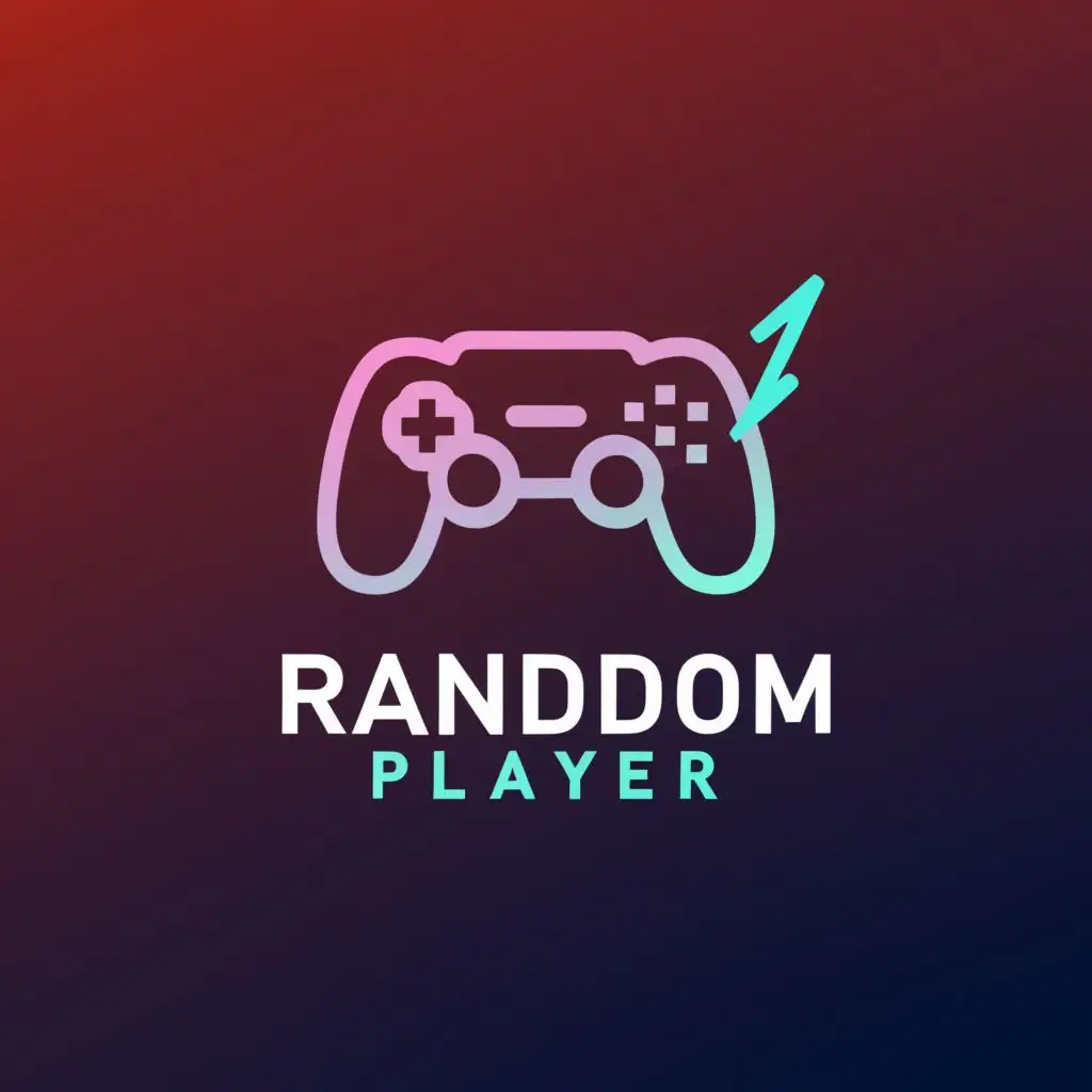 a logo design,with the text "RANDOM PLAYER", main symbol:GAMING ANOMATION,Moderate,clear background