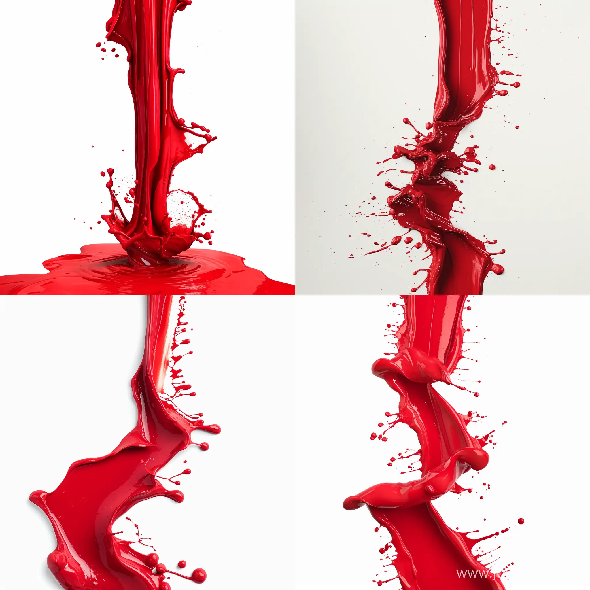 symmetrical flowing paint red paint stream
