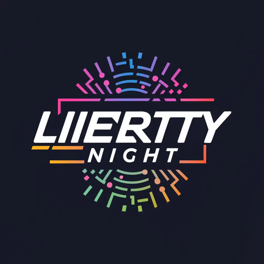 a logo design,with the text "LIBERTY-NIGHT", main symbol:nightclub,complex,be used in Automotive industry,clear background