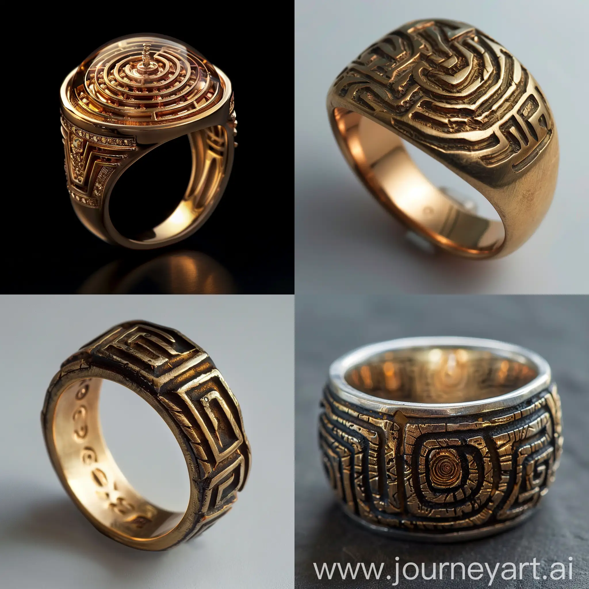 Maze-Ring-Symbolizing-Lifes-Complex-Paths-and-Quest-for-Meaning