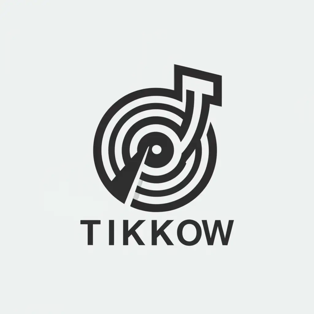 a logo design,with the text "Tikkow", main symbol:Rap label,Moderate,clear background