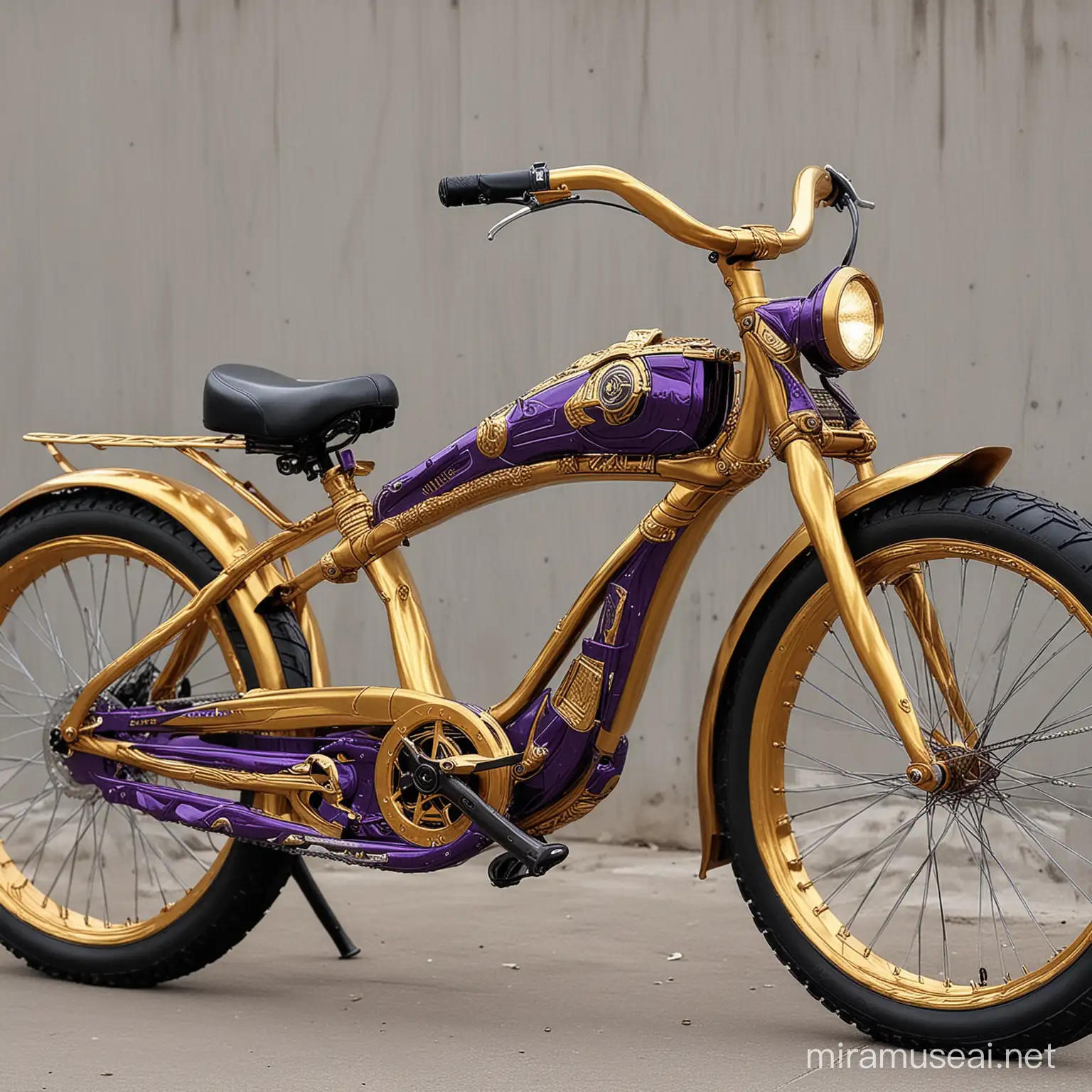 Thanos Style Bicycle Cosmic Villain Cruising on a Galactic Ride