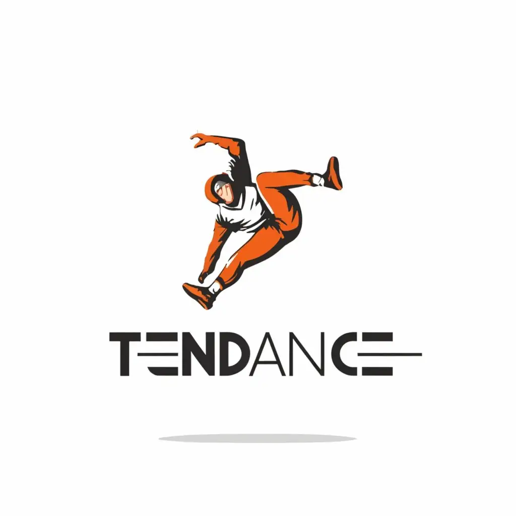 a logo design,with the text "TENDANCE", main symbol:dancer break dance,Moderate,be used in Sports Fitness industry,clear background