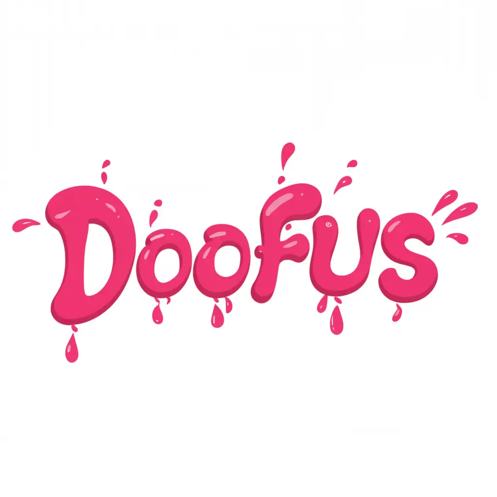 a logo design,with the text "Doofus", main symbol:The word "Doofus" spray painted in pink,Moderate,be used in Entertainment industry,clear background