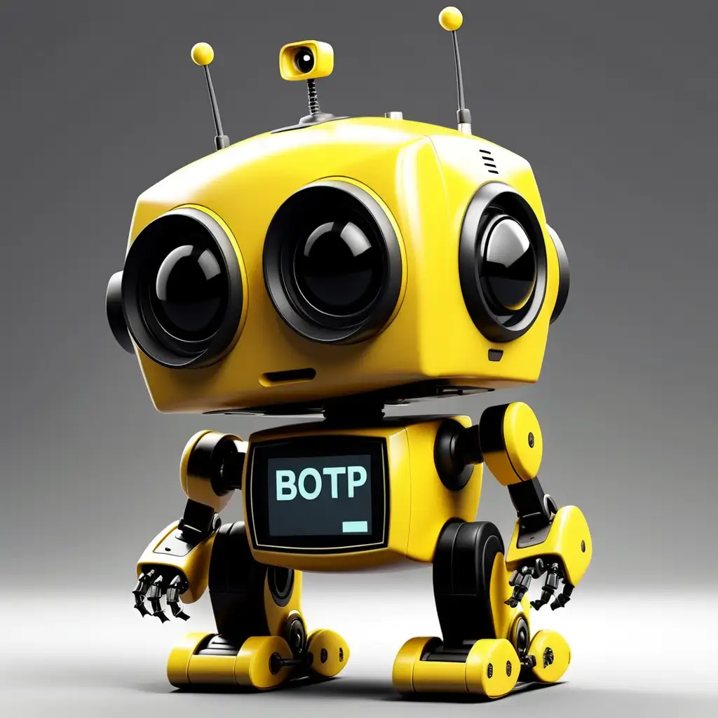 Adorable Yellow and Black BOTP Robot with Screen