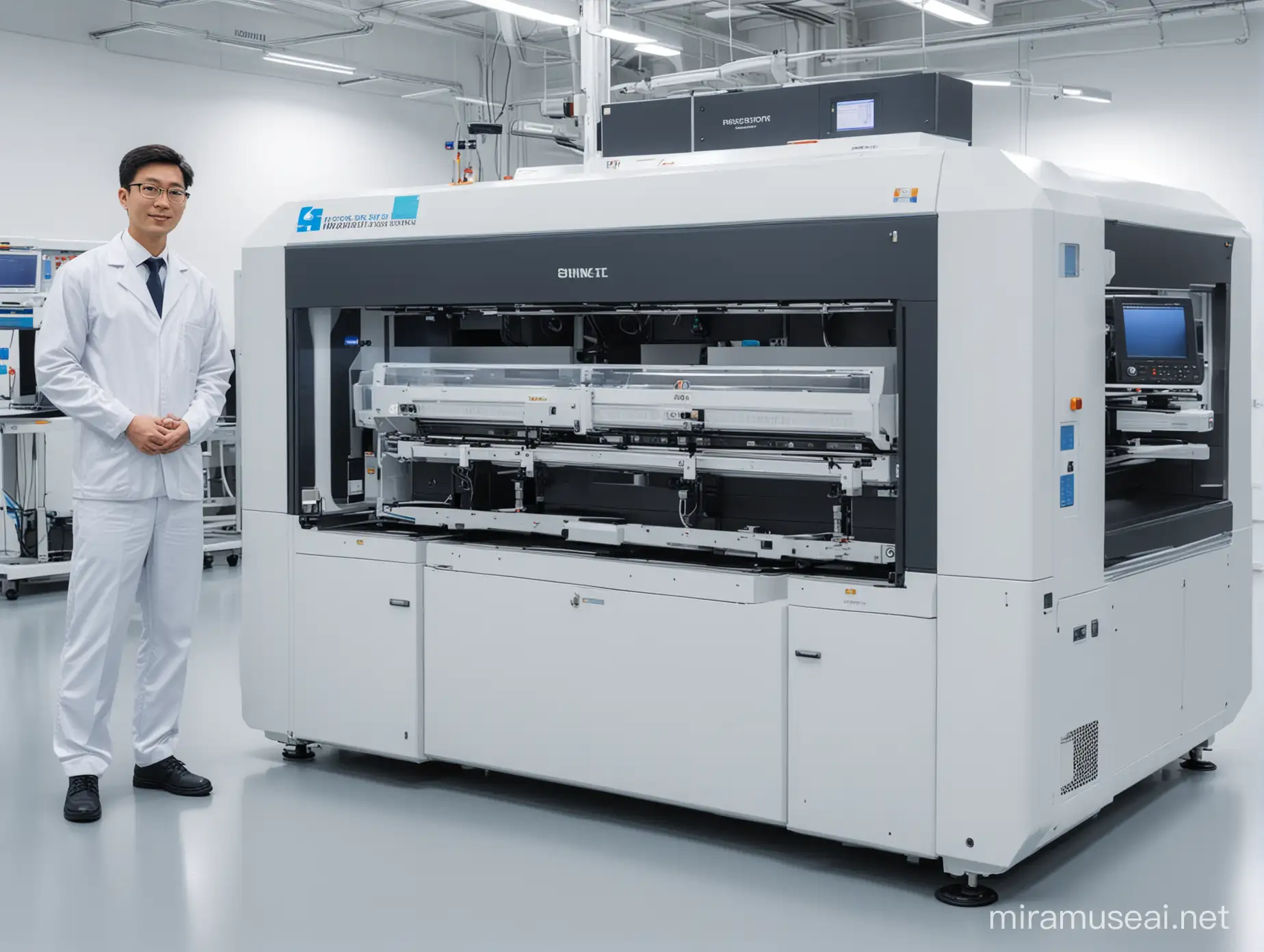 Advanced NanoMaterial Deposition Inkjet Printing in Futuristic Factory Setting