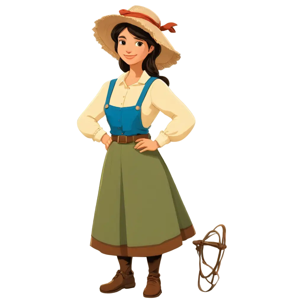 Cartoon-Female-Peasant-from-a-Farm-Captivating-PNG-Image-for-Online-Use