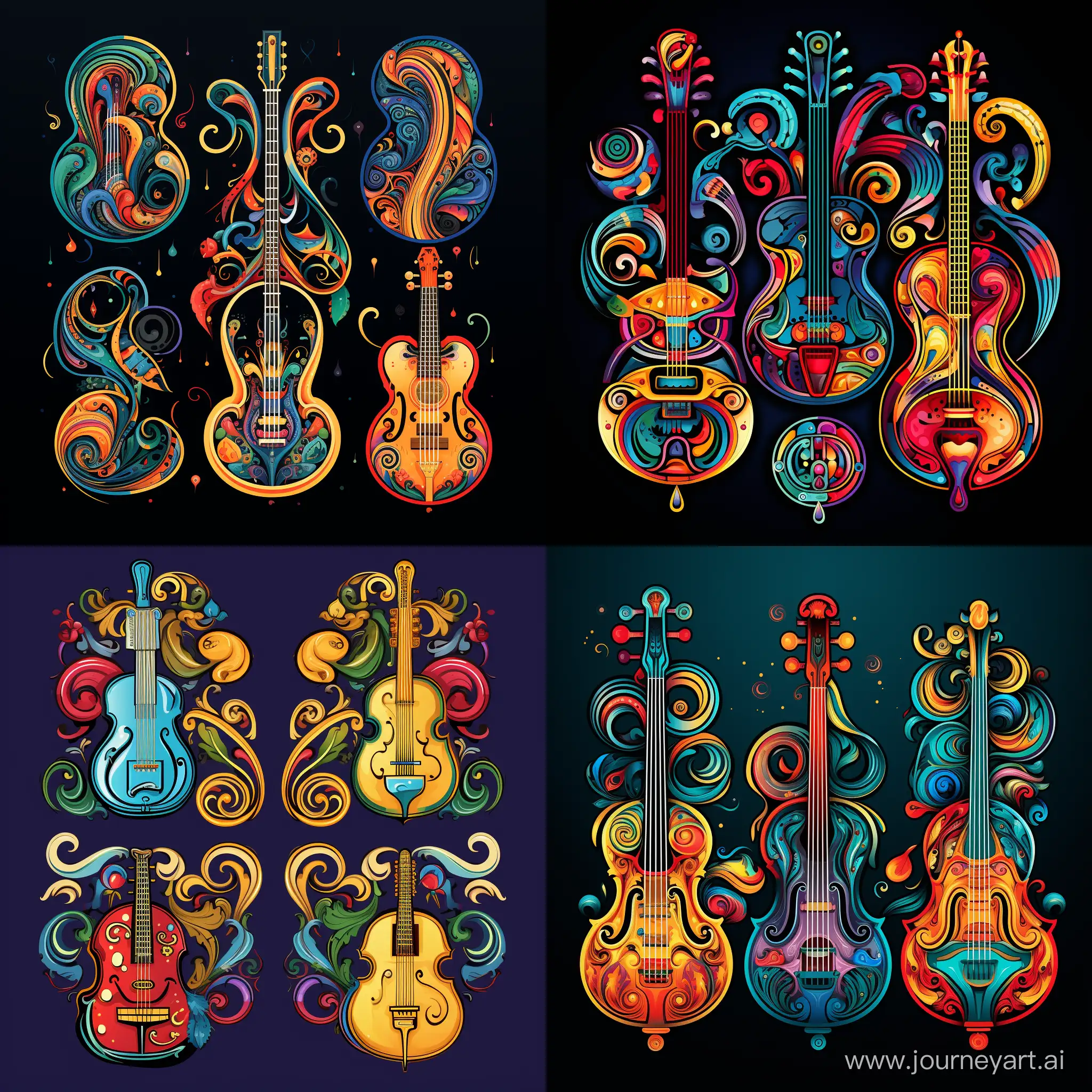 Vibrant-Pop-Art-Musical-Symbol-Ornaments-in-11-Aspect-Ratio