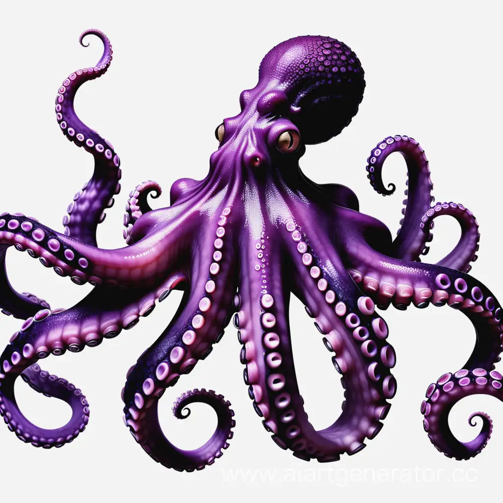 PurpleBlack-Octopus-Tentacle-on-White-Background