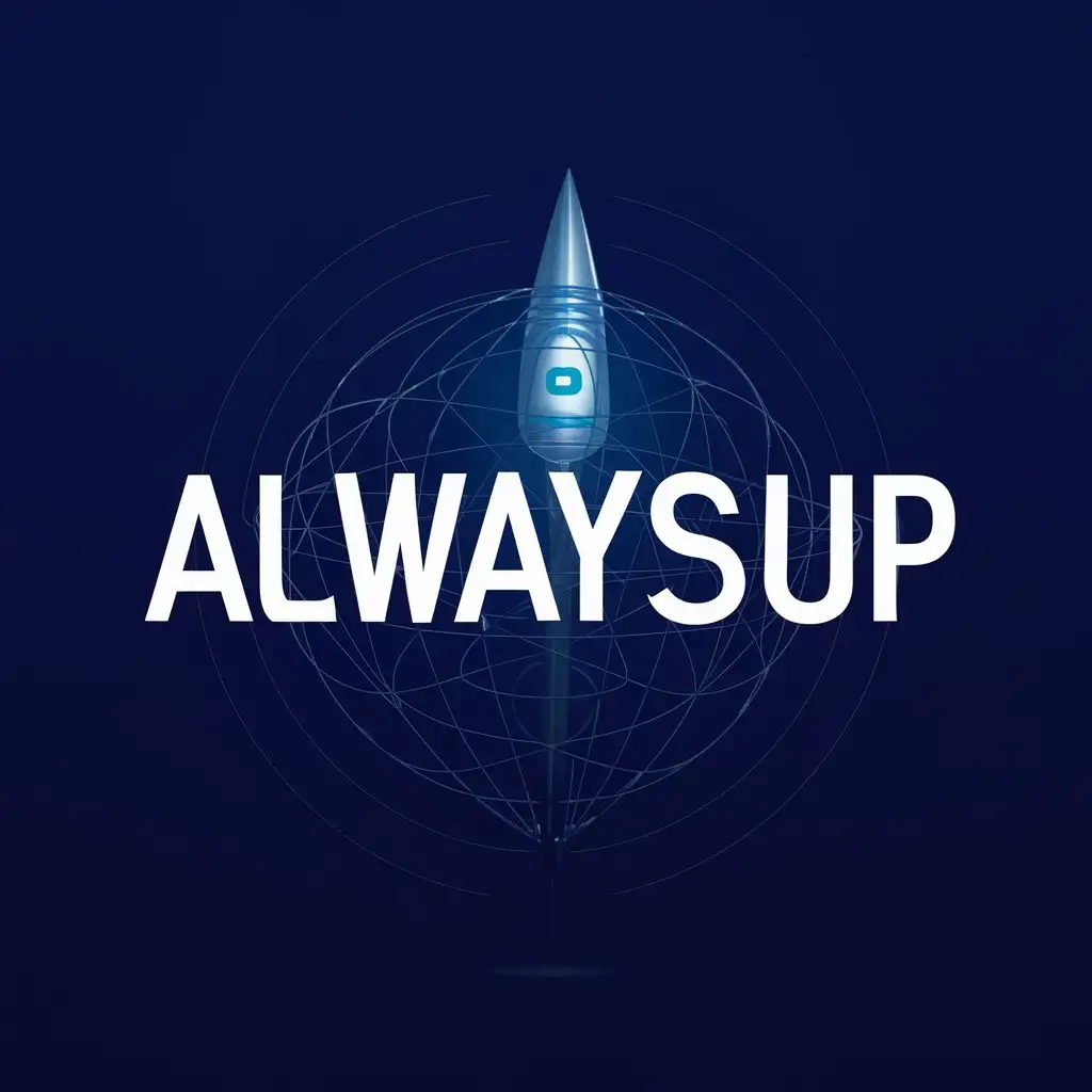 logo, a probe internet, with the text "alwaysup", typography, be used in Internet industry