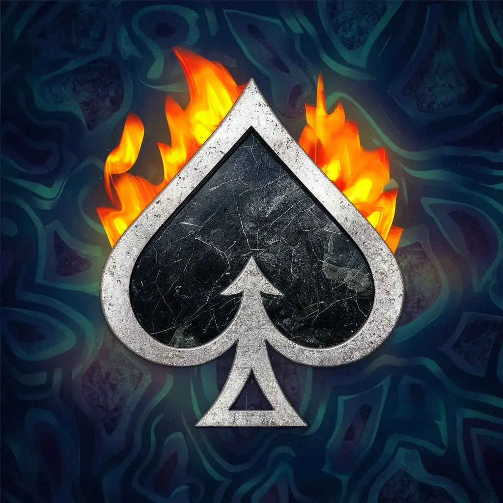 logo, Ace of spades logo, with the text "Ace of spades symbol with it on fire", typography