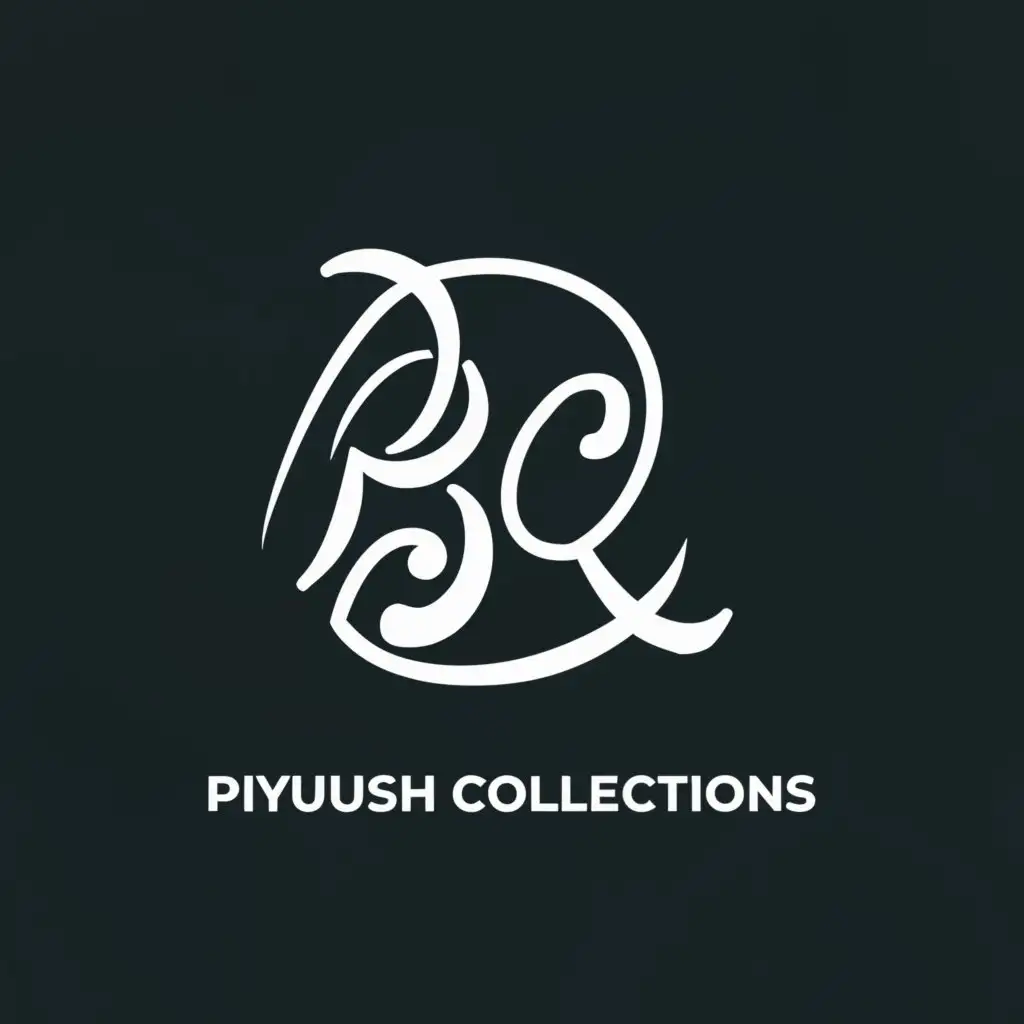 a logo design,with the text "PIYUSH COLLECTIONS", main symbol:PC,Moderate,be used in Entertainment industry,clear background