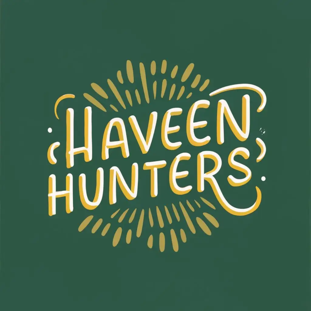 logo, hotel, with the text "HavenHunters", typography, make background clear