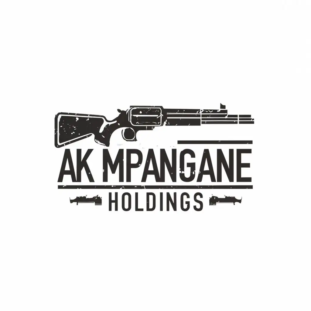 logo, GUN, with the text "AK MPANGANE HOLDINGS", typography