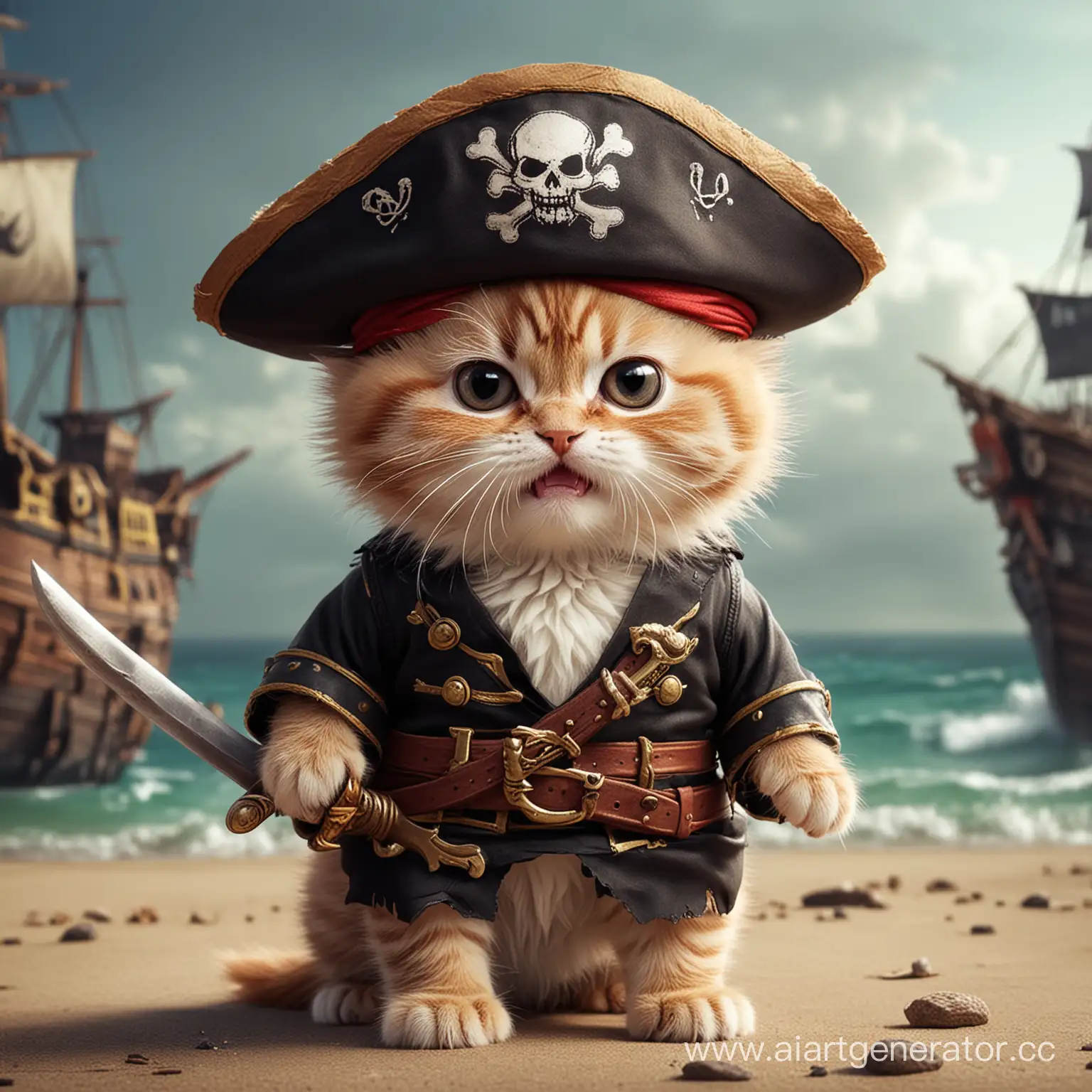 злой котенок пират